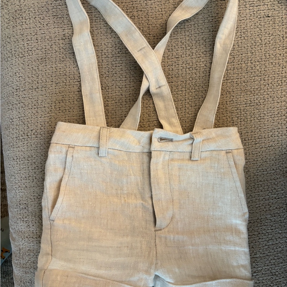 Rylee + Cru Cream Formal Shorts with Suspenders